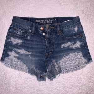 American Eagle Distressed Shorty Shorts